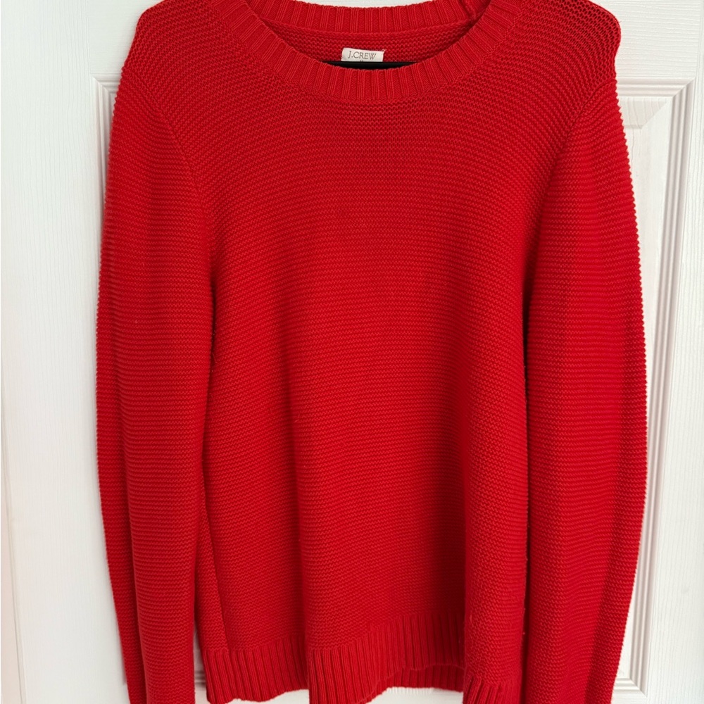 J. Crew Vibrant Red Crew Neck Sweater